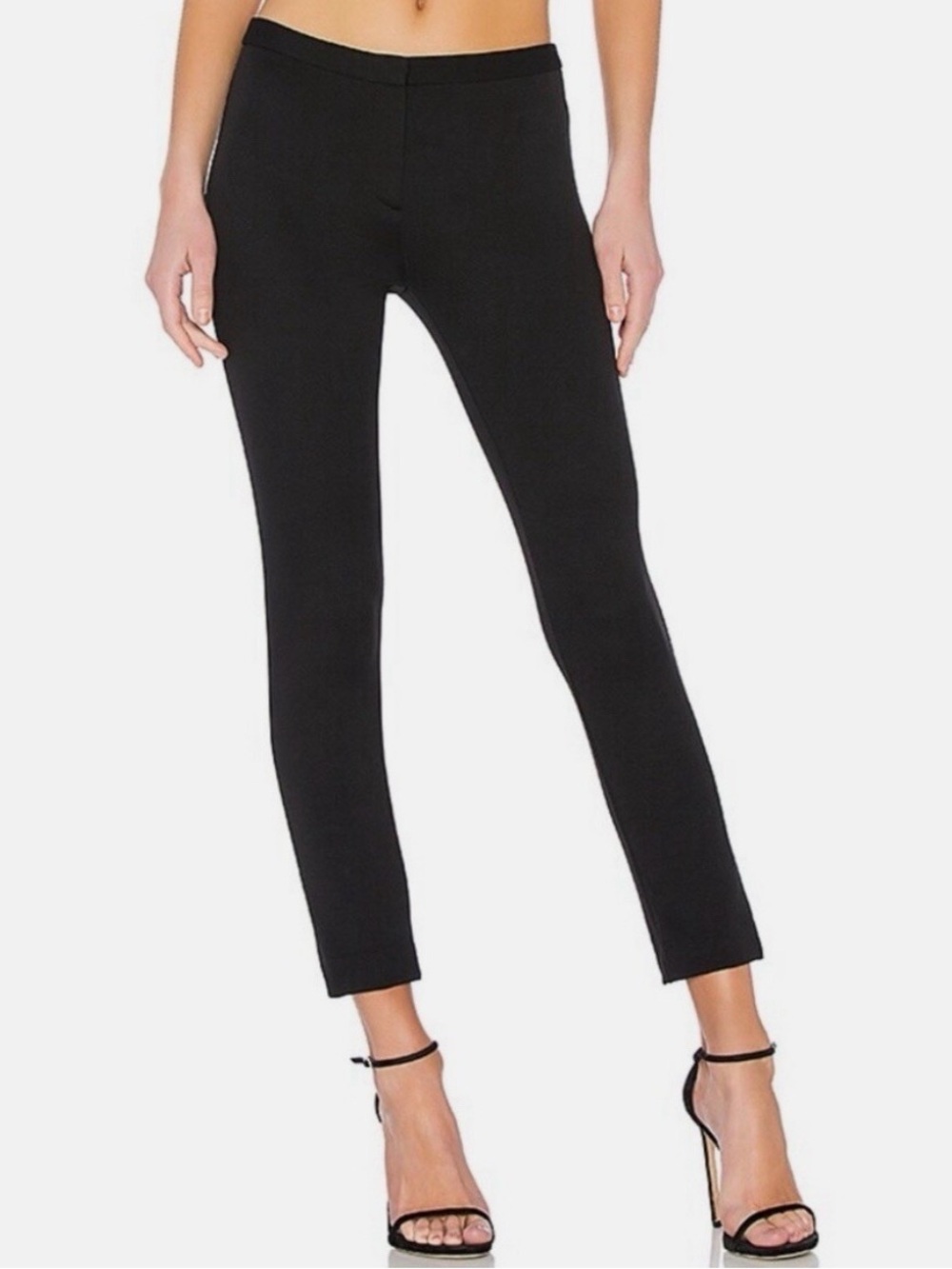 Theory Classic Skinny Pants Black Size 4 Stretch Cotton Pique Work